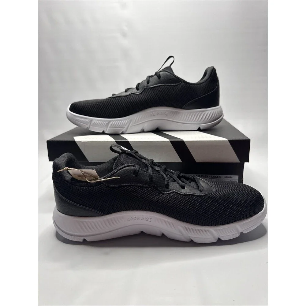 Adidas Cloudfoam Flex - Laces Walking Sneakers Black / White Men 12 Wide HQ4854